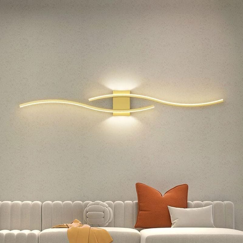 LED Wall Sconce - Long Strip Light for TV Background Decor in Bedroom and Living Room Gold Norenza