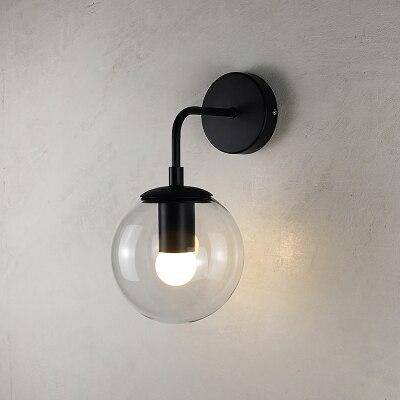 LED Wall Sconce with Glass Globe Black Norenza