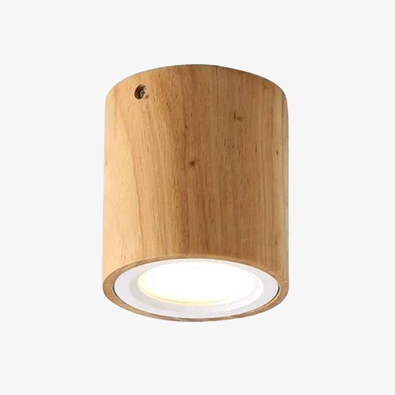 LED Wooden Loft Style Spot Light Round Norenza