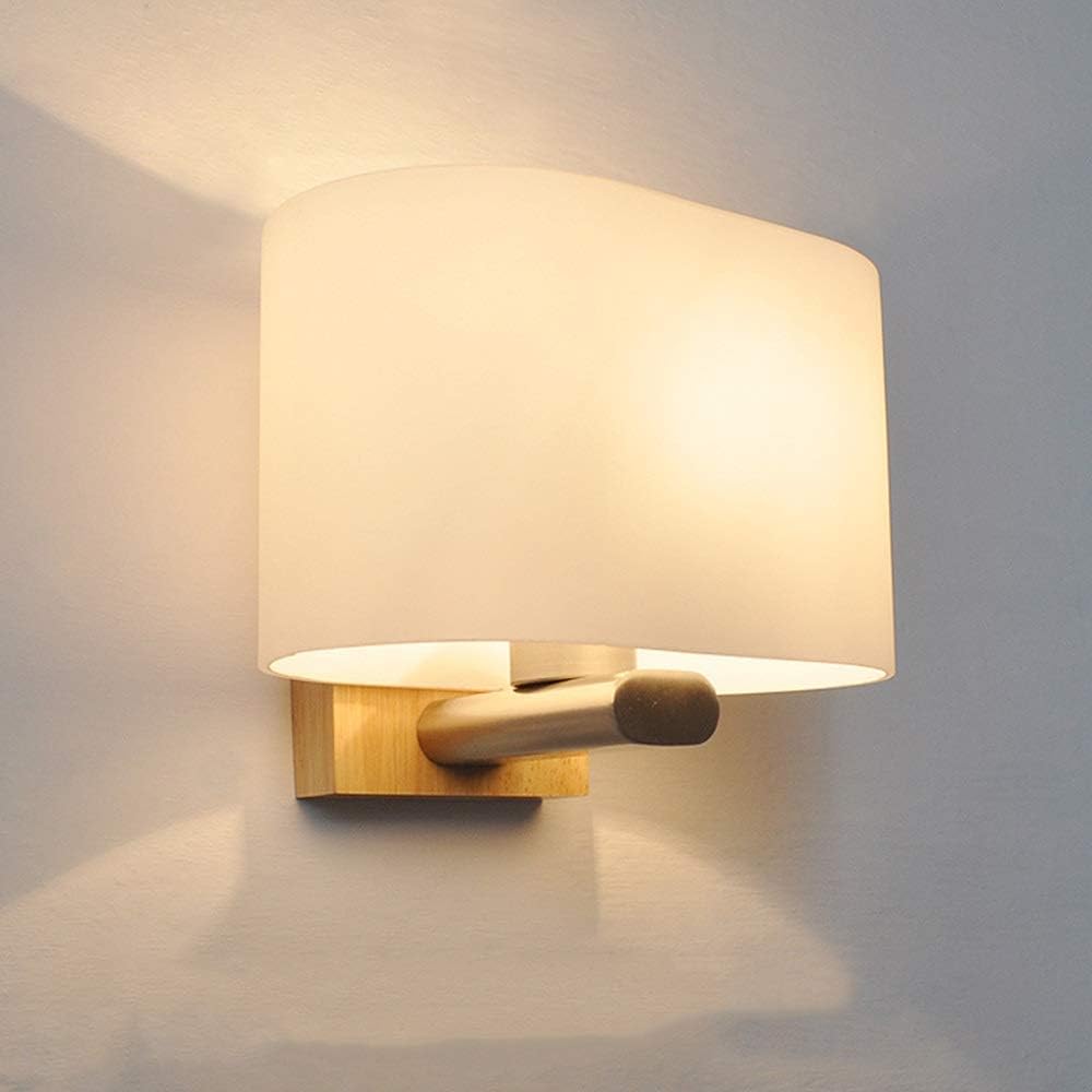 LED Wooden Wall Sconce with Rounded Shade Norenza