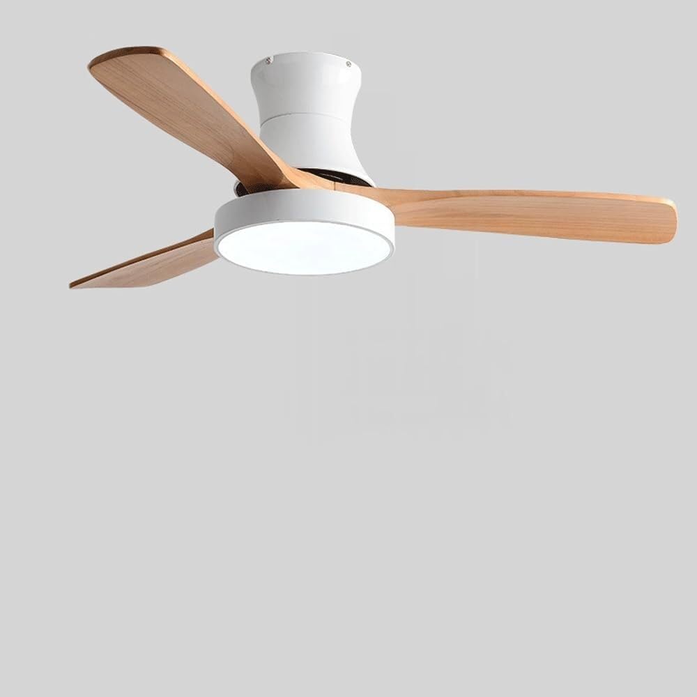 Lightweight American Ceiling Fan with Light and Electric Control Natural Wood / 42" Norenza