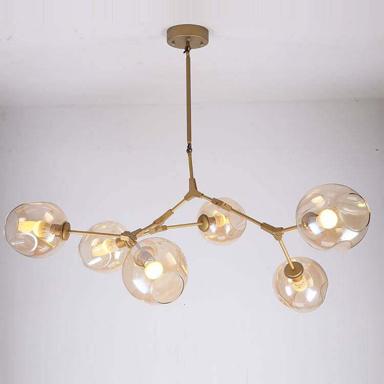 Lindsey Gold Design Chandelier with Glass Balls Black Norenza