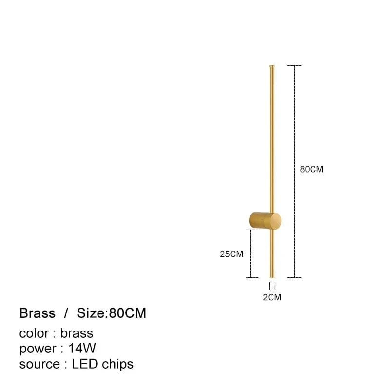 Long Minimalist LED Wall Sconce Gold / 31.5" (80 cm) Norenza