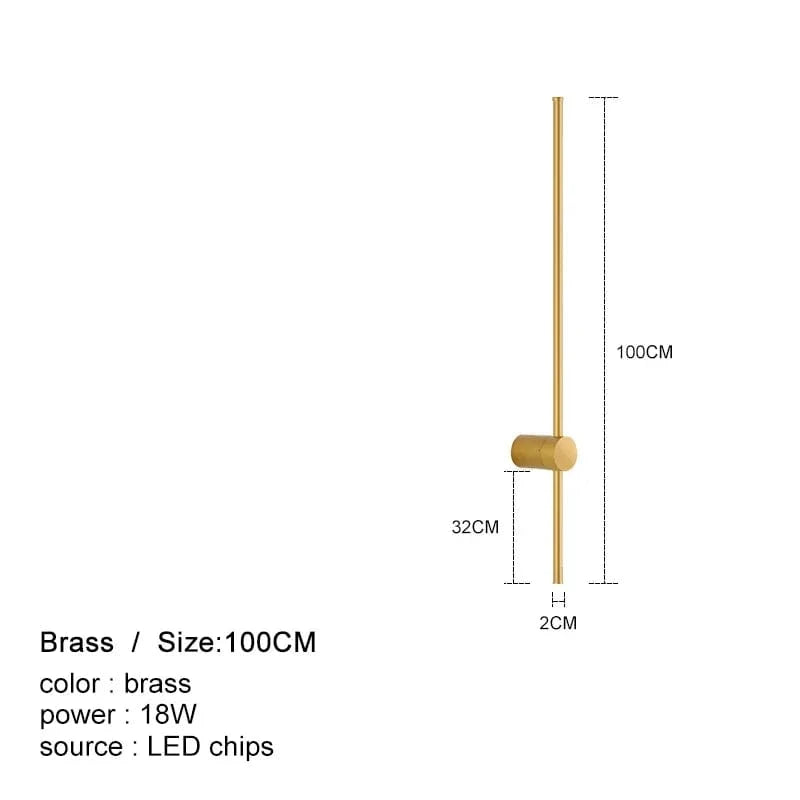 Long Minimalist LED Wall Sconce Gold / 39.4" (100 cm) Norenza
