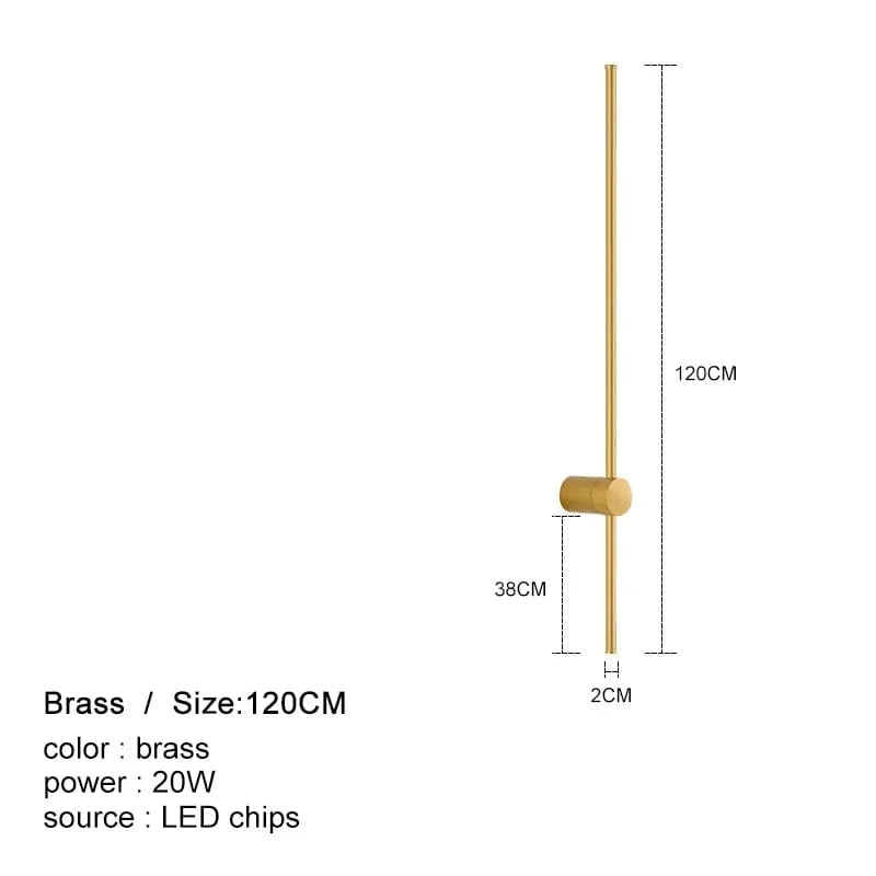 Long Minimalist LED Wall Sconce Gold / 47.2 (120 cm) Norenza