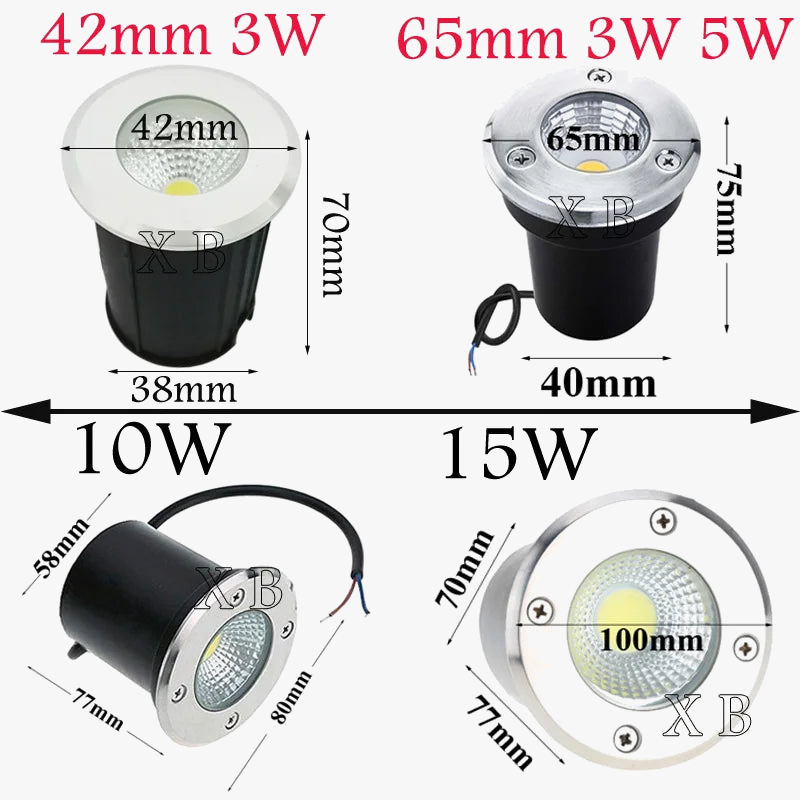 Set of 4 Waterproof Recessed LED Lights for Outdoor and Garden