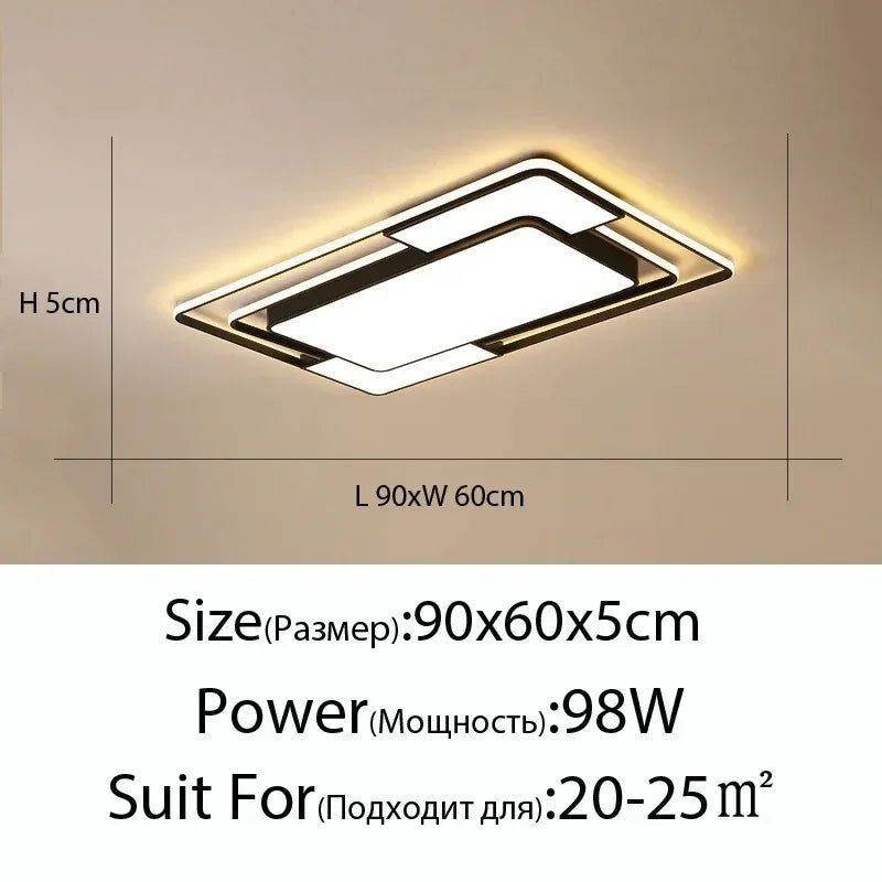 Modern Square Iron LED Ceiling Light for Indoor Lighting