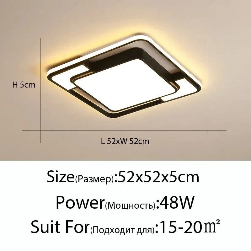 Modern Square Iron LED Ceiling Light for Indoor Lighting