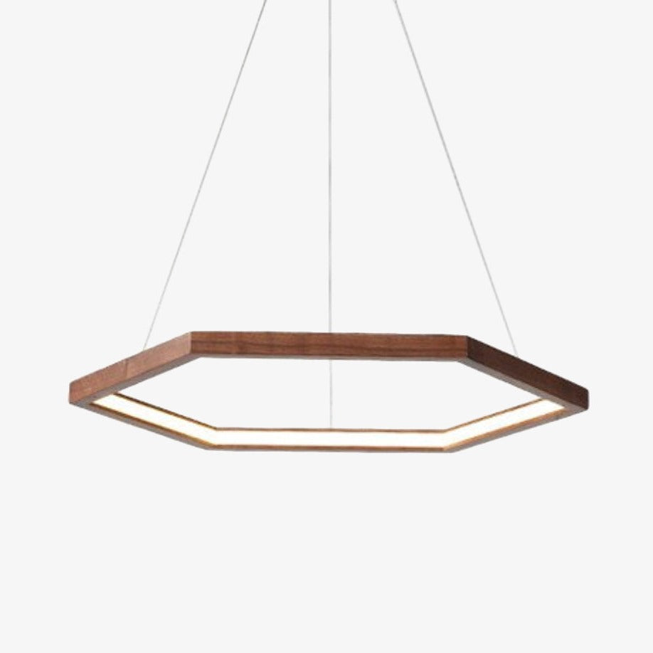 Hexagonal Wood LED Pendant Light