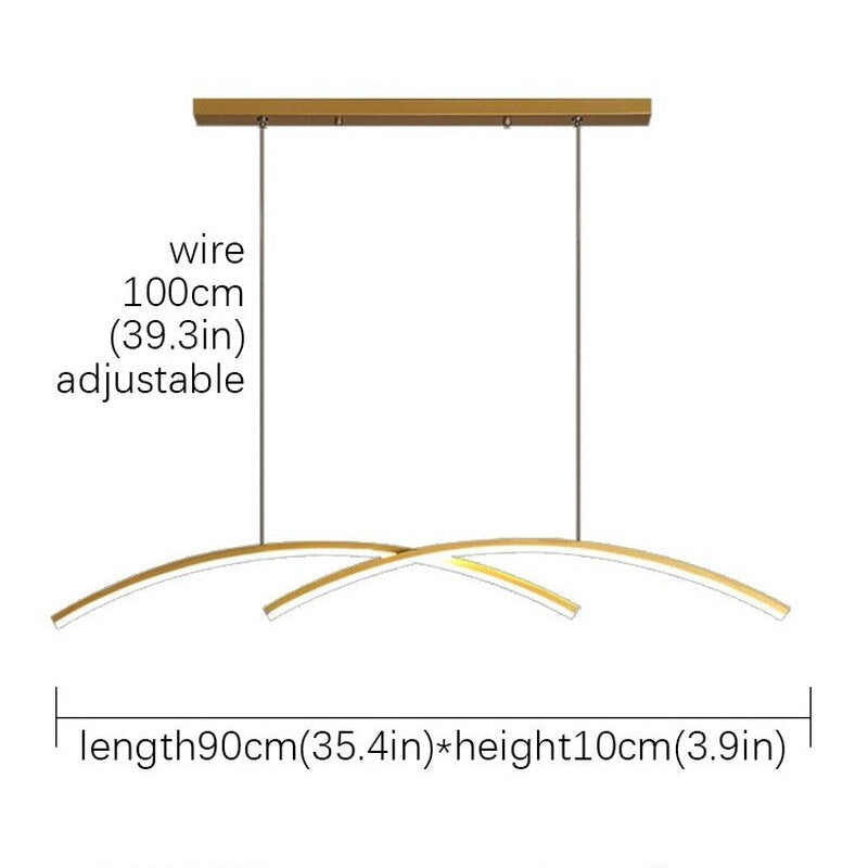 Roxanna Metallic Arc-Shaped LED Pendant Light