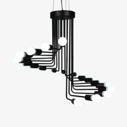 Black Stair-Step Multi-Branch Chandelier