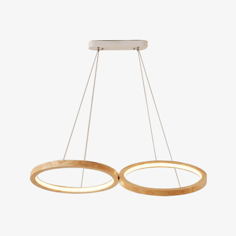 LED Circular Wooden Chandelier