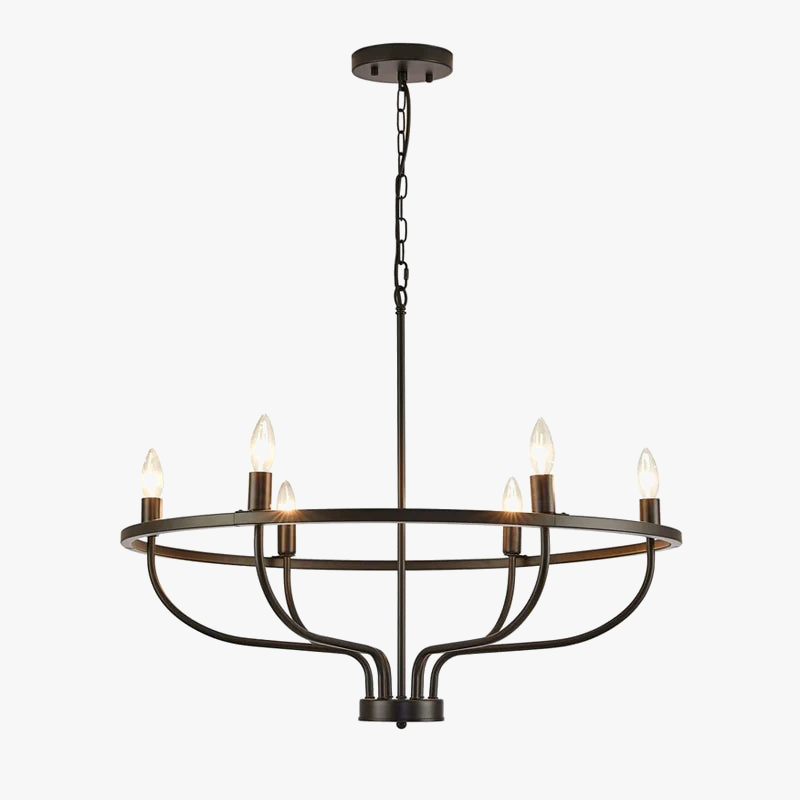Vintage Industrial Iron 6-Head Pendant Light for Home Decor
