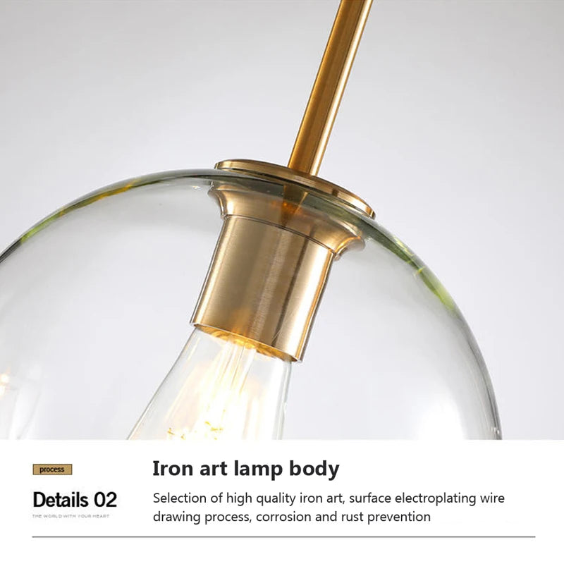 Industrial Glass LED Pendant Light