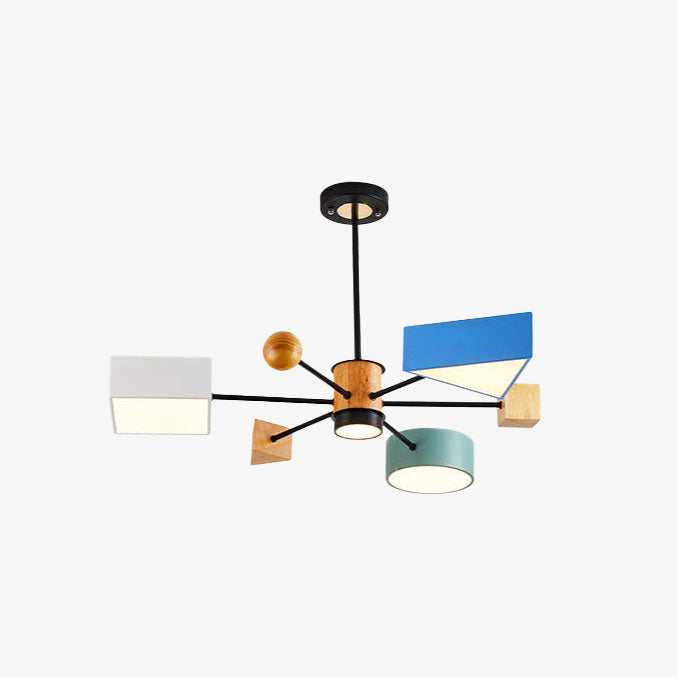 Modern LED Pendant Light with Colorful Geometric Shade Fresia