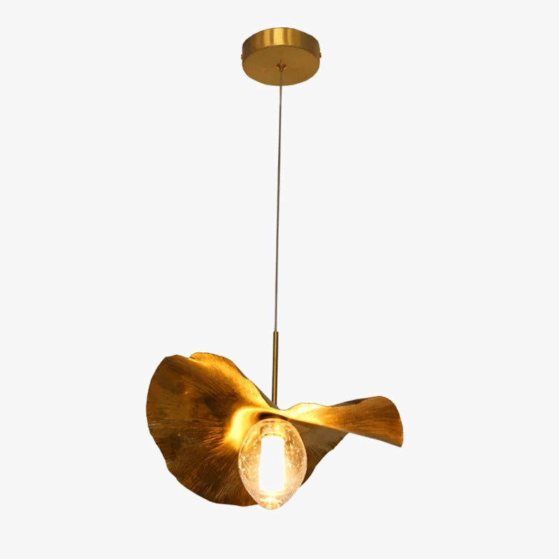 Copper Lotus Leaf Pendant Light