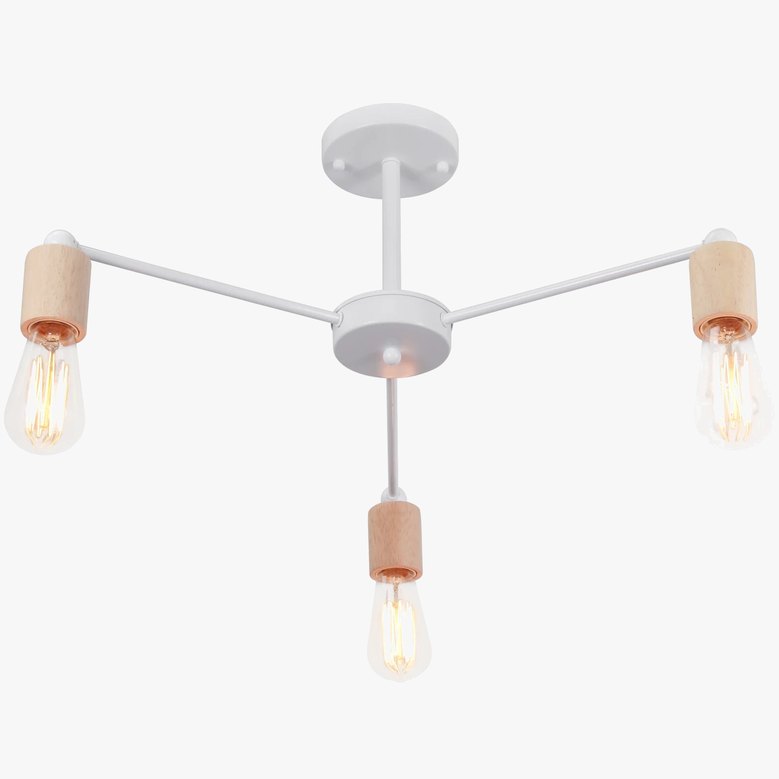 Modern Wood and Iron Sputnik Industrial Chandelier