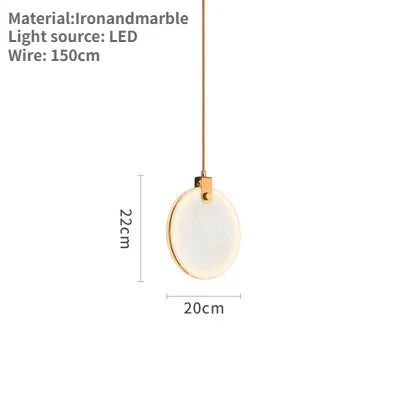 Modern Marble Pendant Light for Round Decor