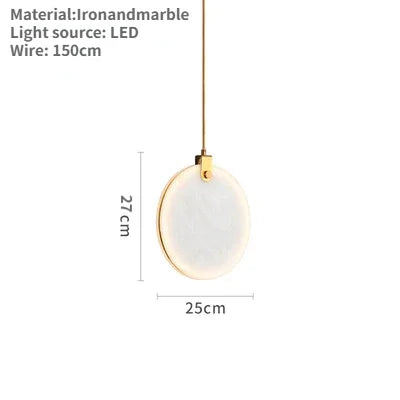 Modern Marble Pendant Light for Round Decor
