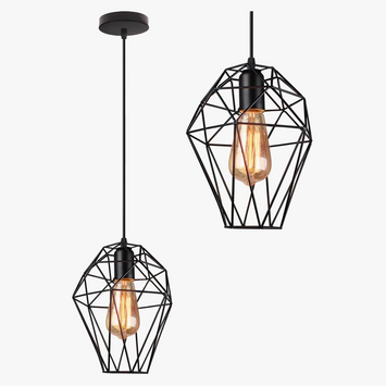 Modern Vintage Birdcage Diamond Pendant Light