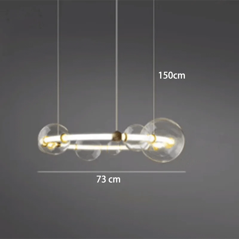 Luxury Bubble Long Strip LED Lighting with Creative Clear Glass 1 Ring – 28.7" (73cm) Norenza