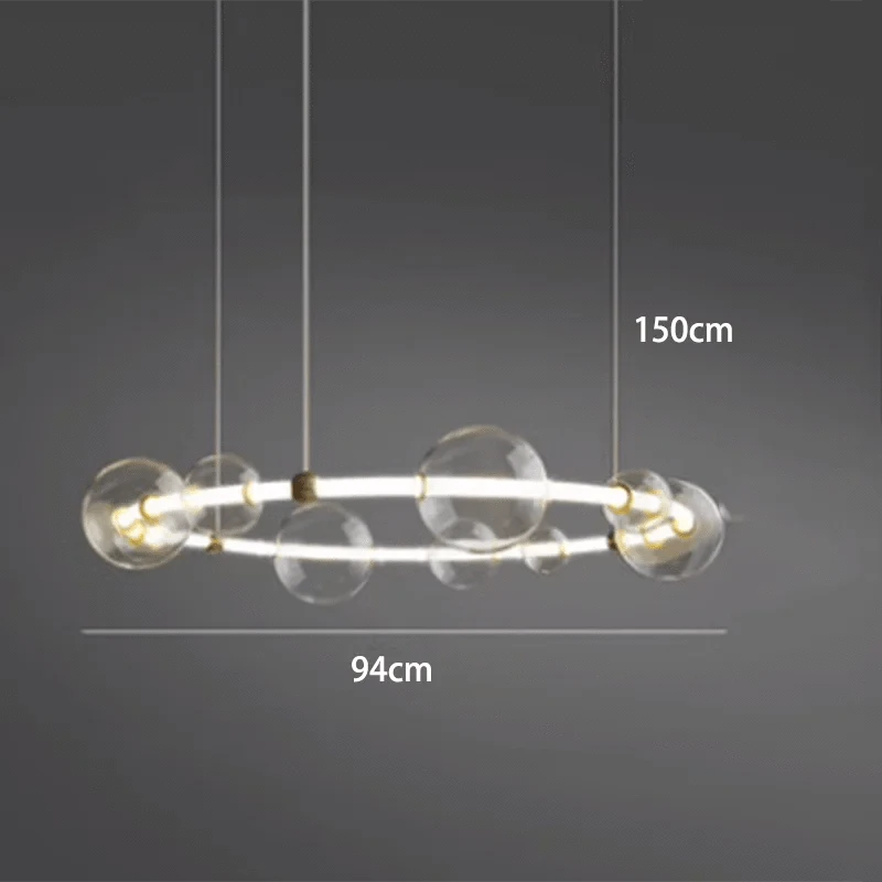Luxury Bubble Long Strip LED Lighting with Creative Clear Glass 1 Ring – 37" (94cm) Norenza