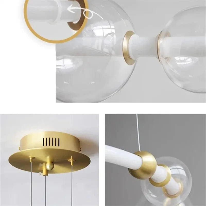 Luxury Bubble Long Strip LED Lighting with Creative Clear Glass Norenza