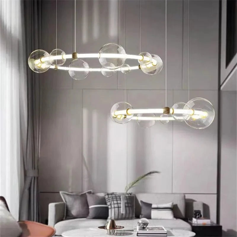 Luxury Bubble Long Strip LED Lighting with Creative Clear Glass Norenza