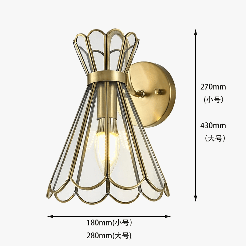Luxury Copper LED Wall Sconce Norenza