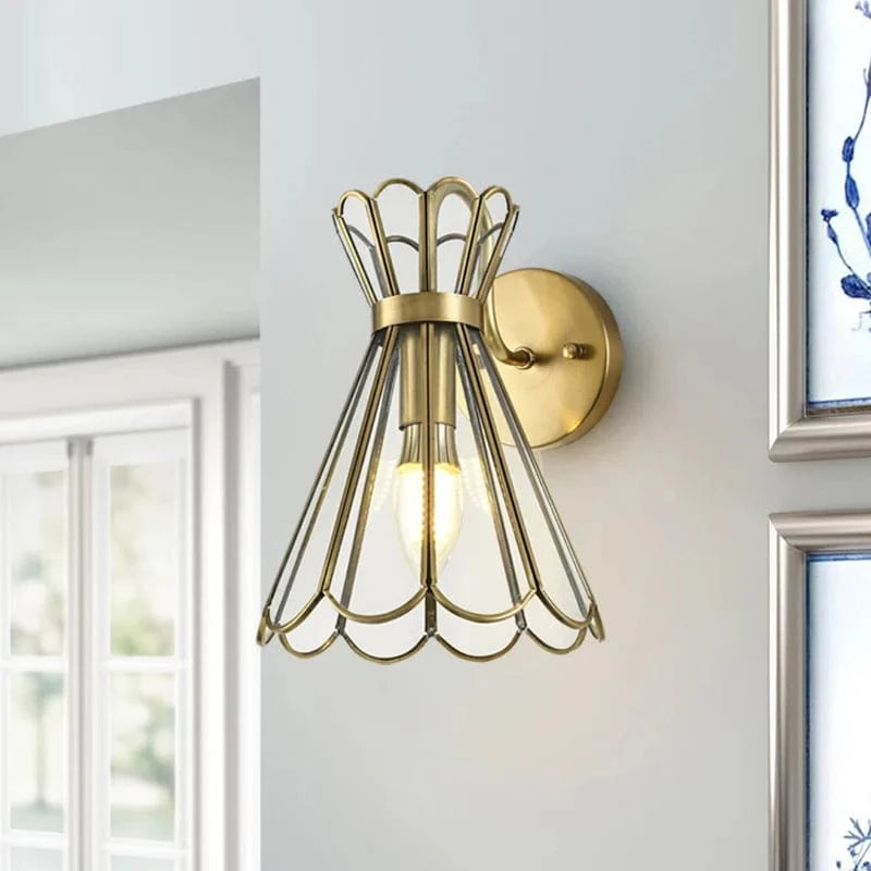 Luxury Copper LED Wall Sconce Norenza