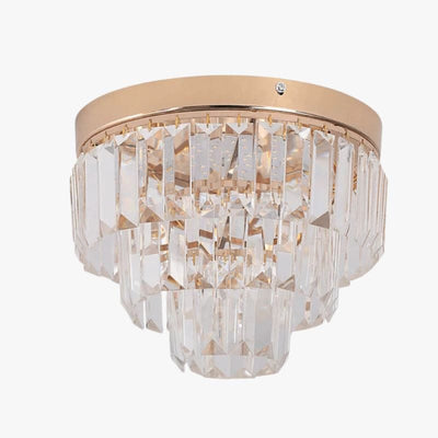Luxury Crystal Flush Mount Ceiling Light – Modern Gold Chandelier