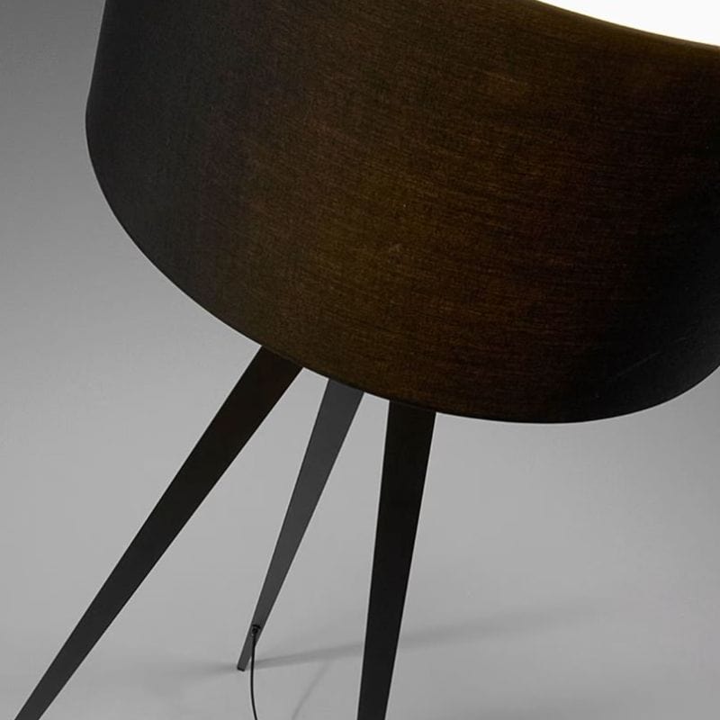 Luxury Design Floor Lamp with Triple Legs and Black Fabric Shade Norenza
