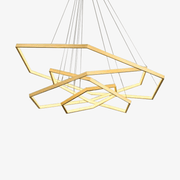 Luxury Geometric LED Chandelier with Golden Rings Norenza