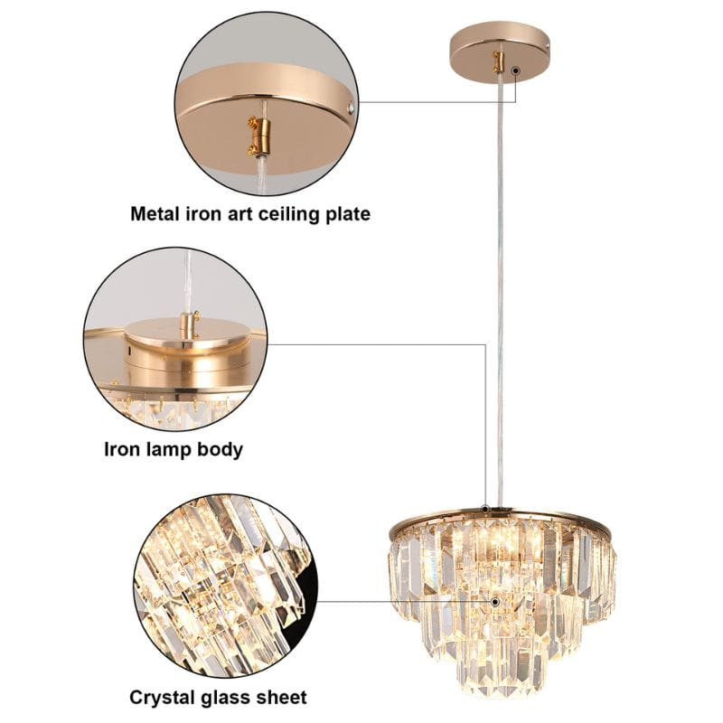 Luxury Gold Crystal Pendant Light – Modern Art Deco Chandelier Norenza