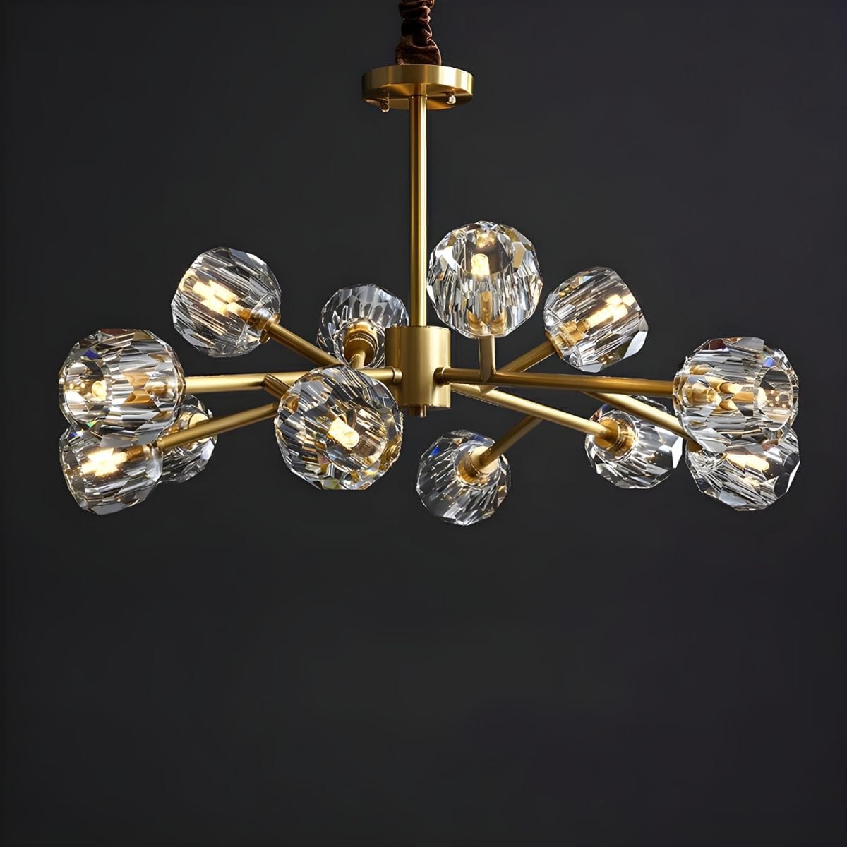 Luxury Gold LED Design Chandelier with Crystal Ball 12 lights Norenza