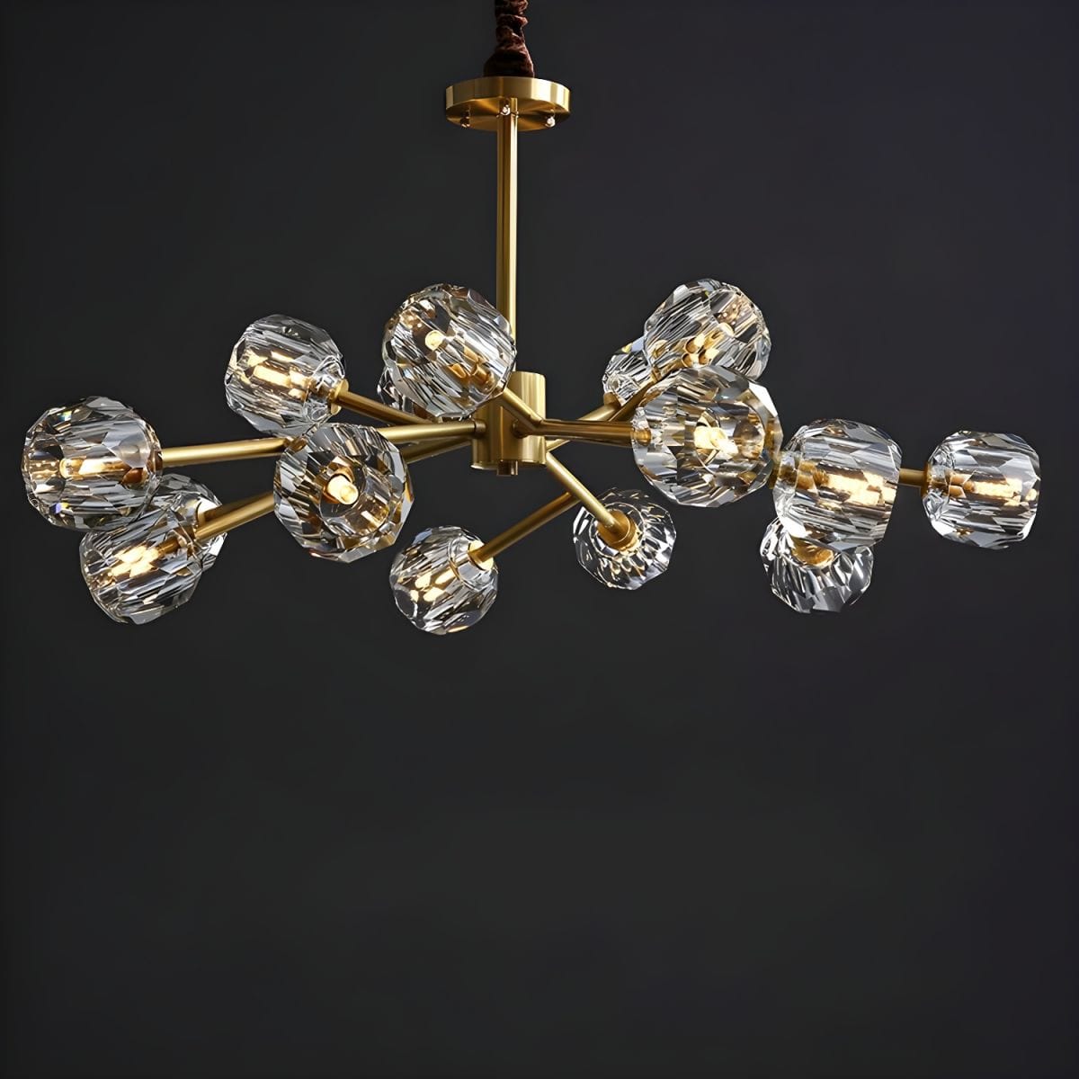 Luxury Gold LED Design Chandelier with Crystal Ball 15 lights Norenza