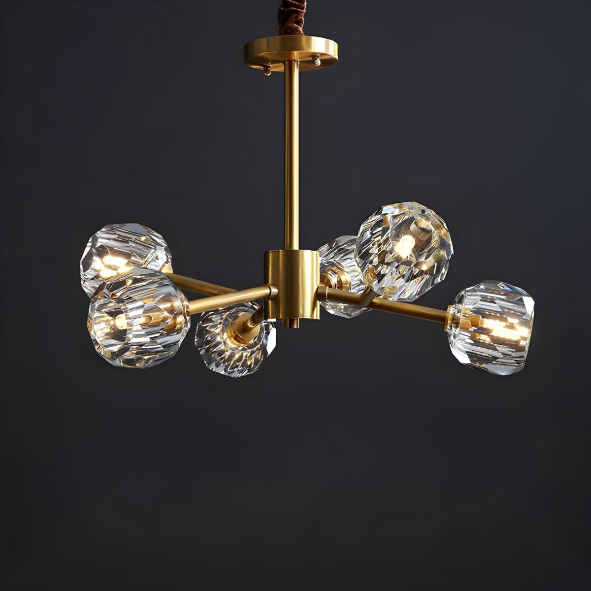 Luxury Gold LED Design Chandelier with Crystal Ball 6 lights Norenza