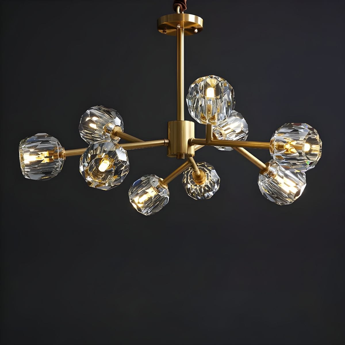 Luxury Gold LED Design Chandelier with Crystal Ball 9 lights Norenza
