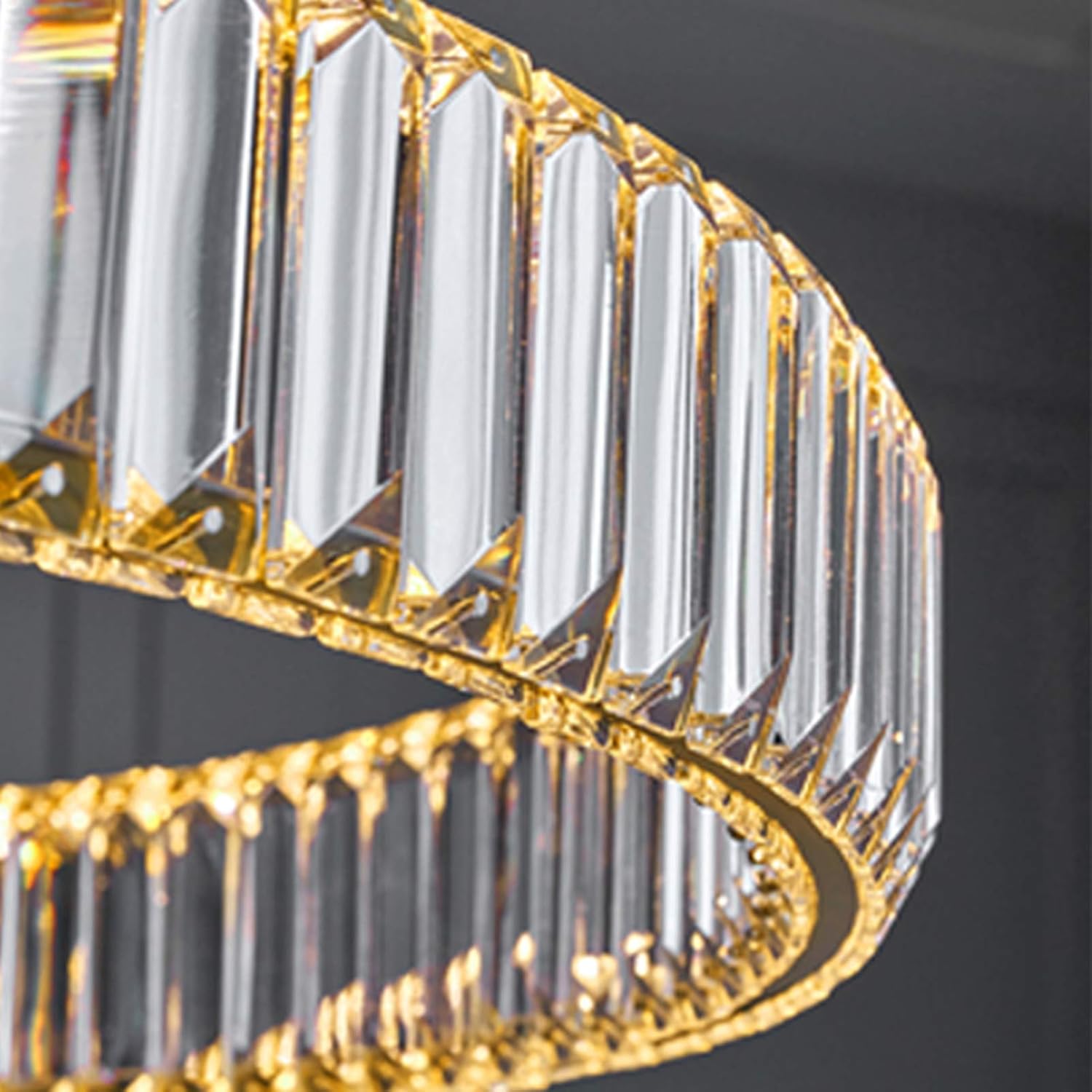 Luxury Gold LED Pendant Light with Glass Ring Design Norenza