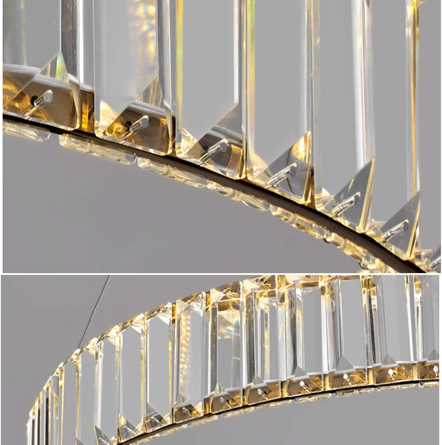 Luxury Gold LED Pendant Light with Glass Ring Design Norenza