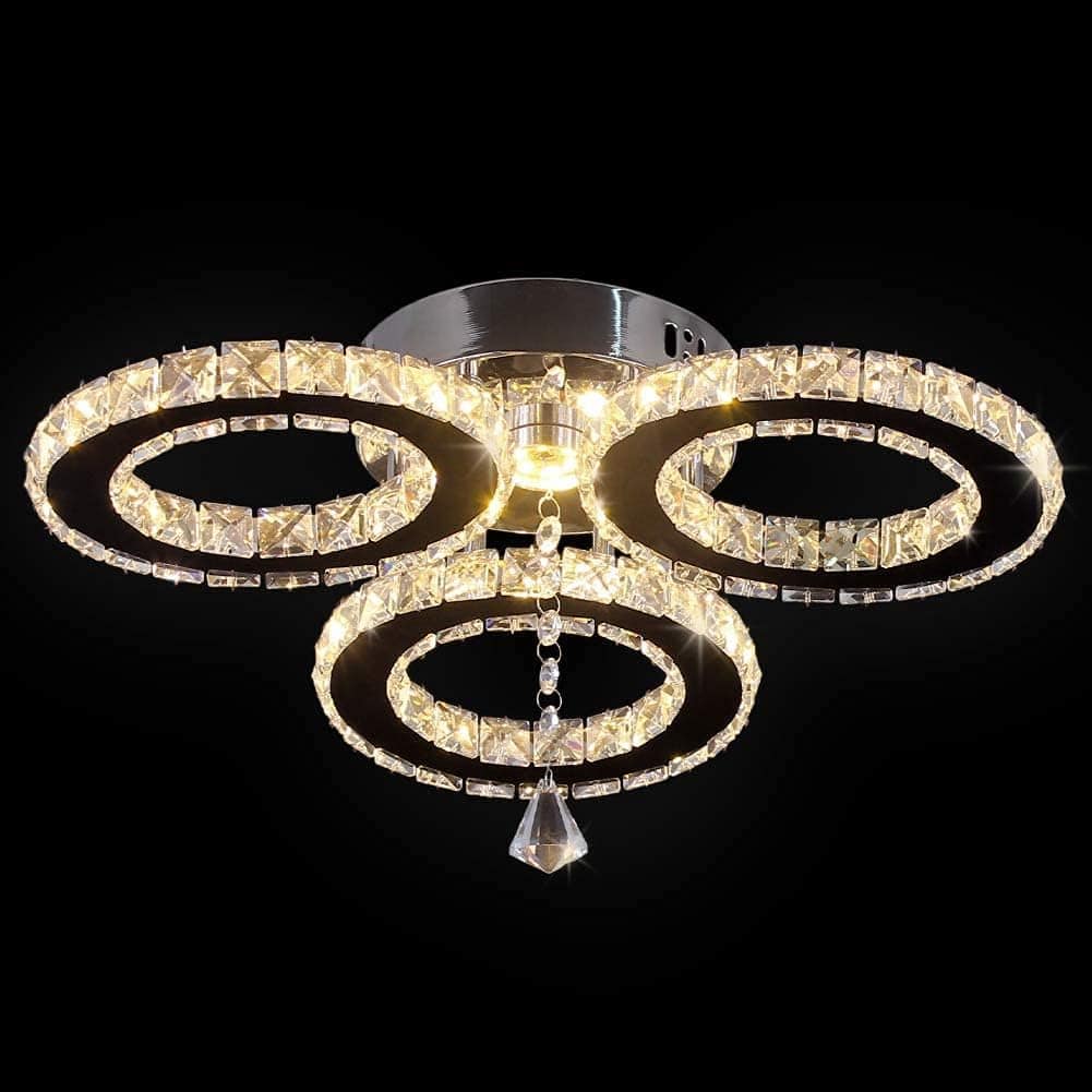 Luxury LED Crystal Glass Chandelier Gold / 3 lights Norenza