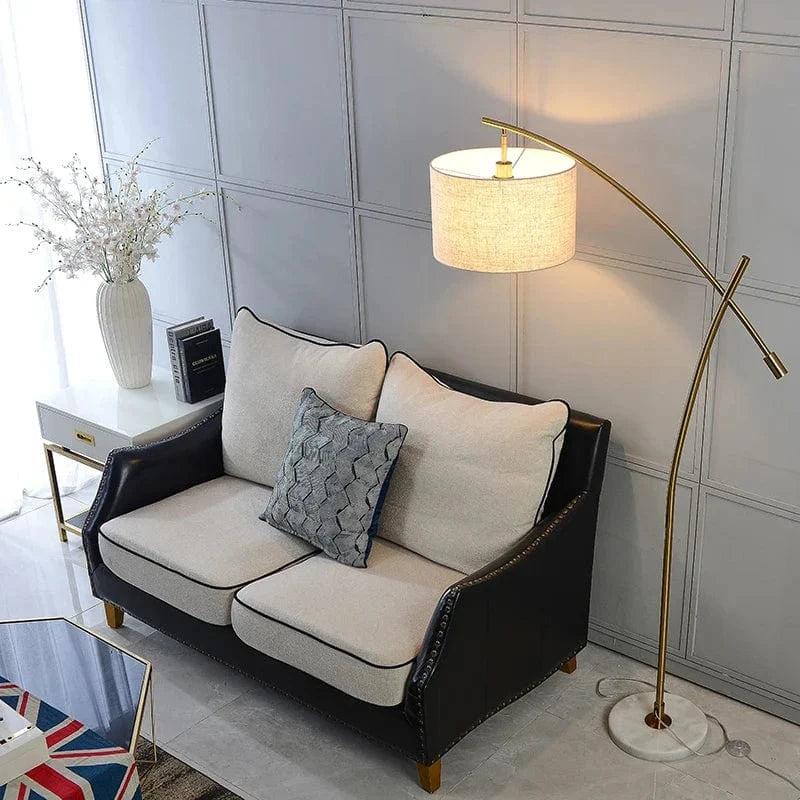 Luxury Metal Floor Lamp with Fabric Shade Norenza