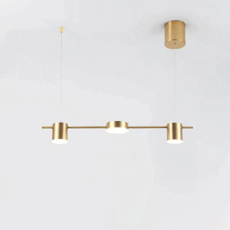 Luxury Metal LED Pendant Light - Sleek Long Design Gold / 3 lights Norenza