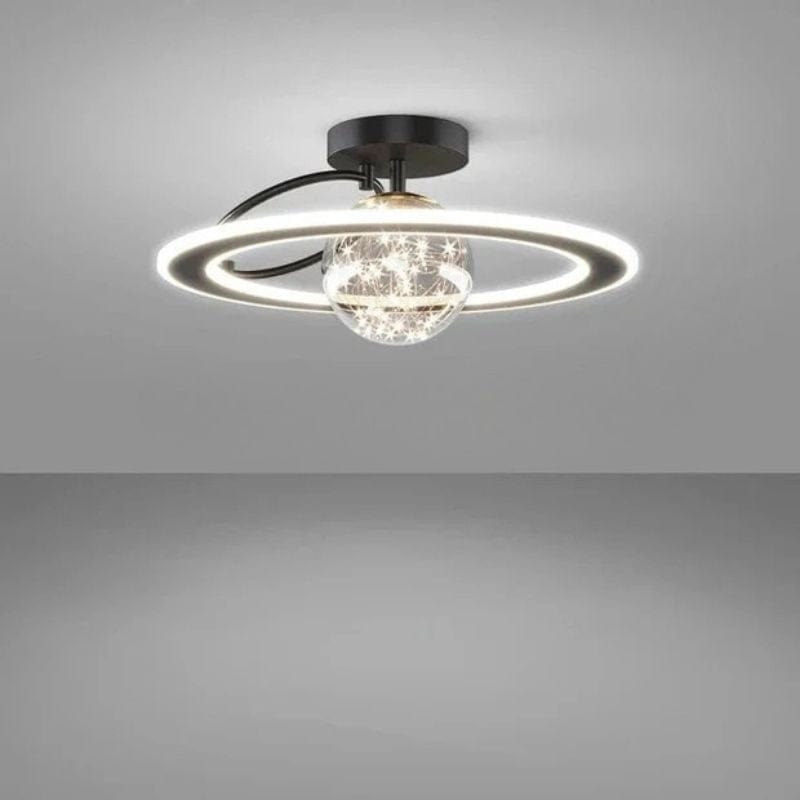 Luxury Modern LED Chandelier with Gold Glass Spheres Black Norenza