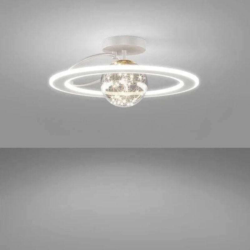 Luxury Modern LED Chandelier with Gold Glass Spheres White Norenza