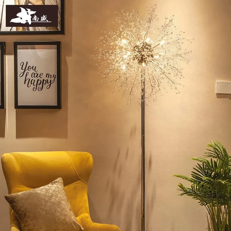Luxury Scandinavian Dandelion Chrome Gold Floor Lamp for Interiors Norenza