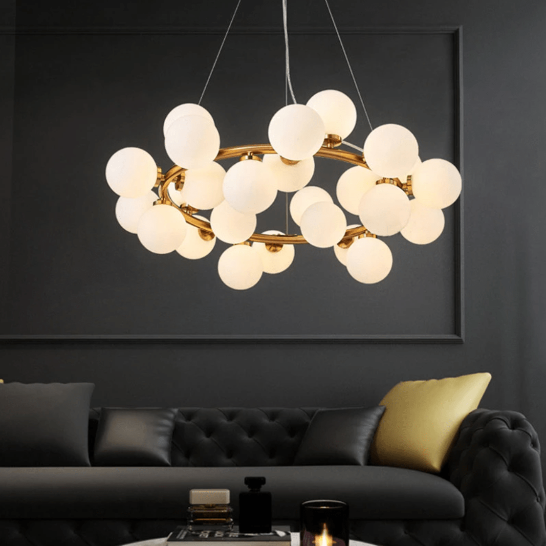 Magic LED Metal Chandelier with Glass Balls Gold Norenza