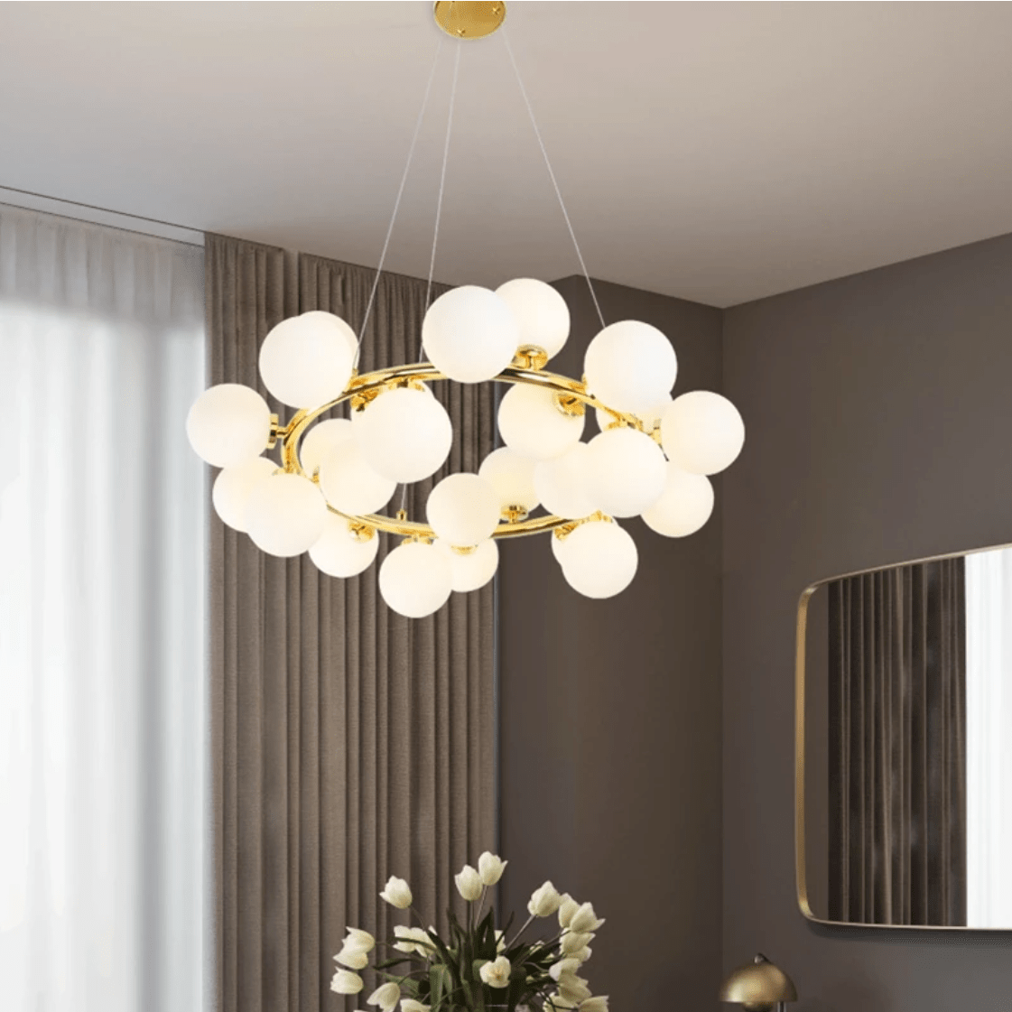 Magic LED Metal Chandelier with Glass Balls Norenza