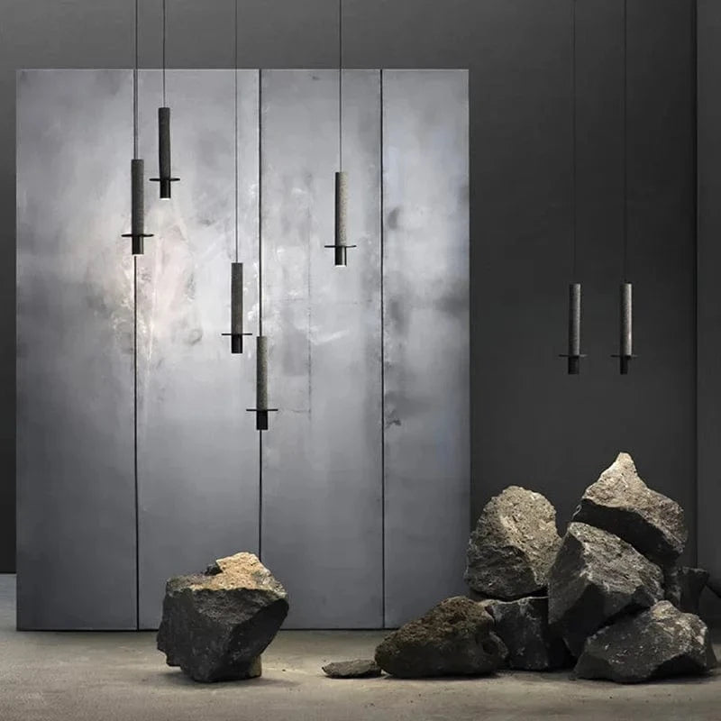 Marble Pendant Light with Metal LED Shade Norenza