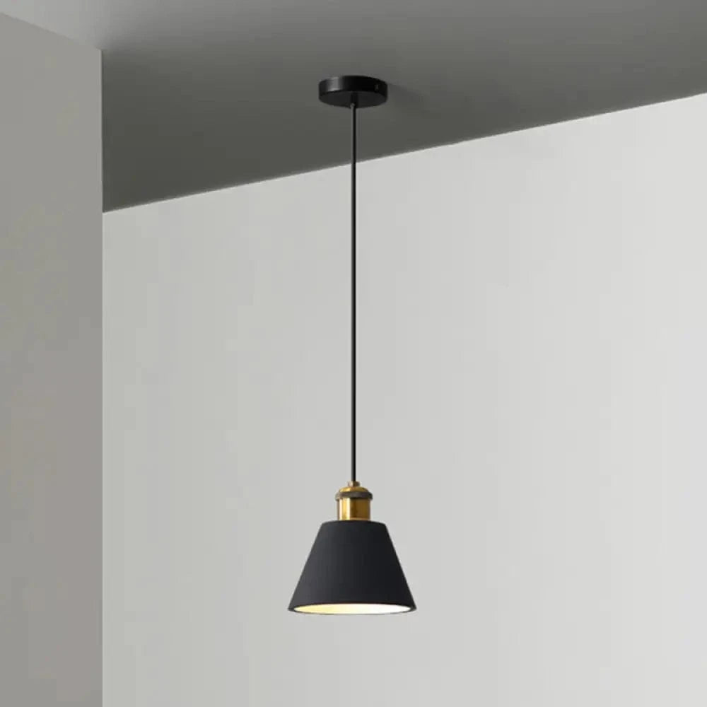 Metal LED Suspension Light with Minimalist Loft Shade Black / E Norenza